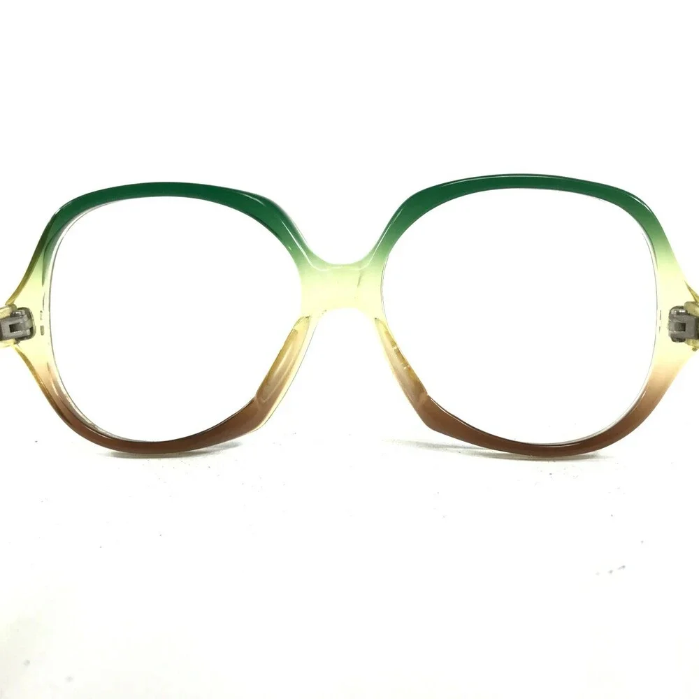 Rodenstock J 202 Eyeglasses Frames Brown Green Round Clear Thick Rim 54-16-130